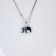 Opal and Silver Elephant Necklace