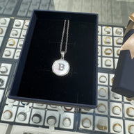 Mother of Pearl Round Initial Necklace
