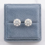 Moissanite Stud Earrings 1CT | 6.5MM | .925 Silver Round Stones