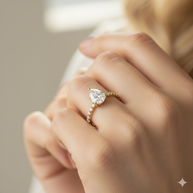 Pear Shaped Lab Grown Diamond Ring