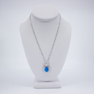 Opal and Silver Sea Turtle Necklace