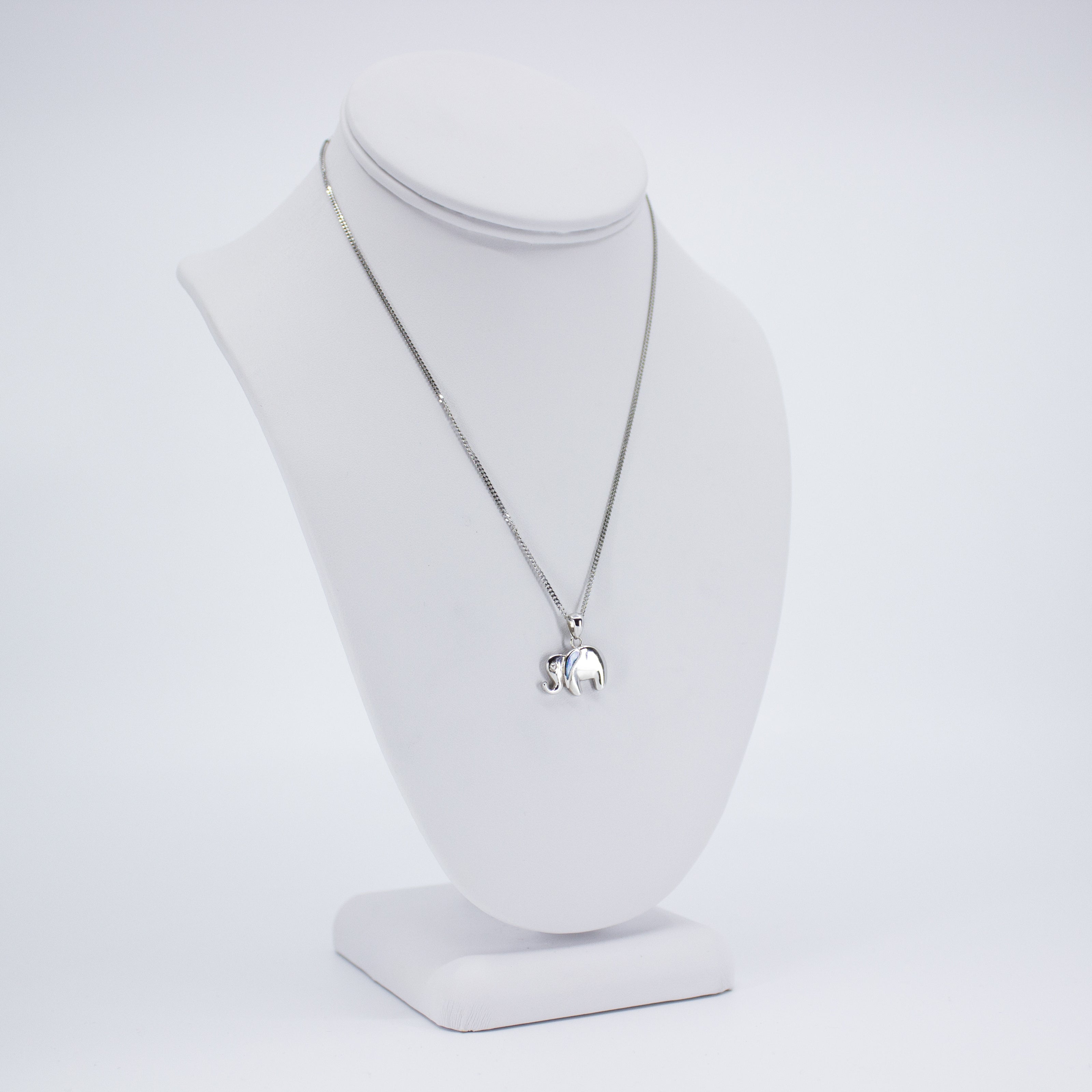 Opal and Silver Elephant Necklace