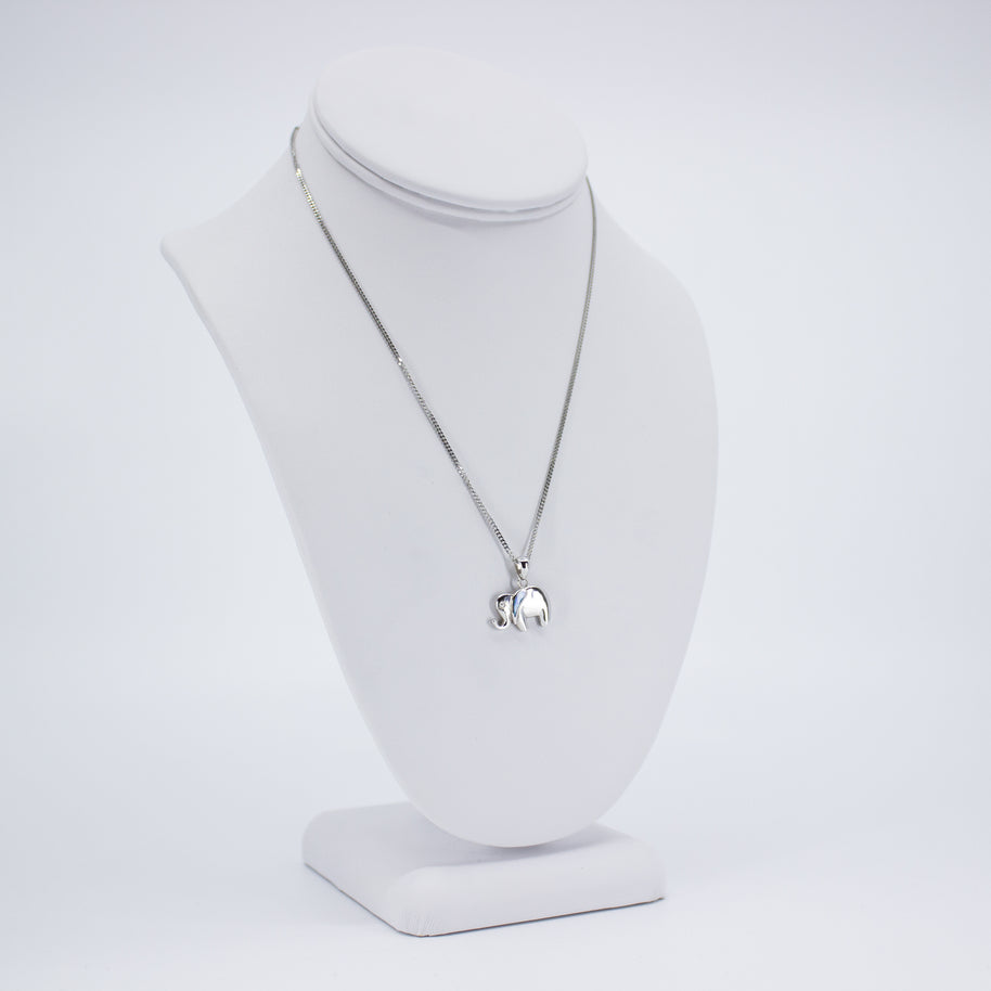 Opal and Silver Elephant Necklace