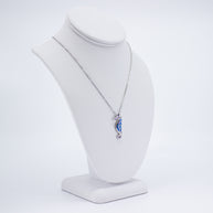 Opal and Silver Seahorse Necklace