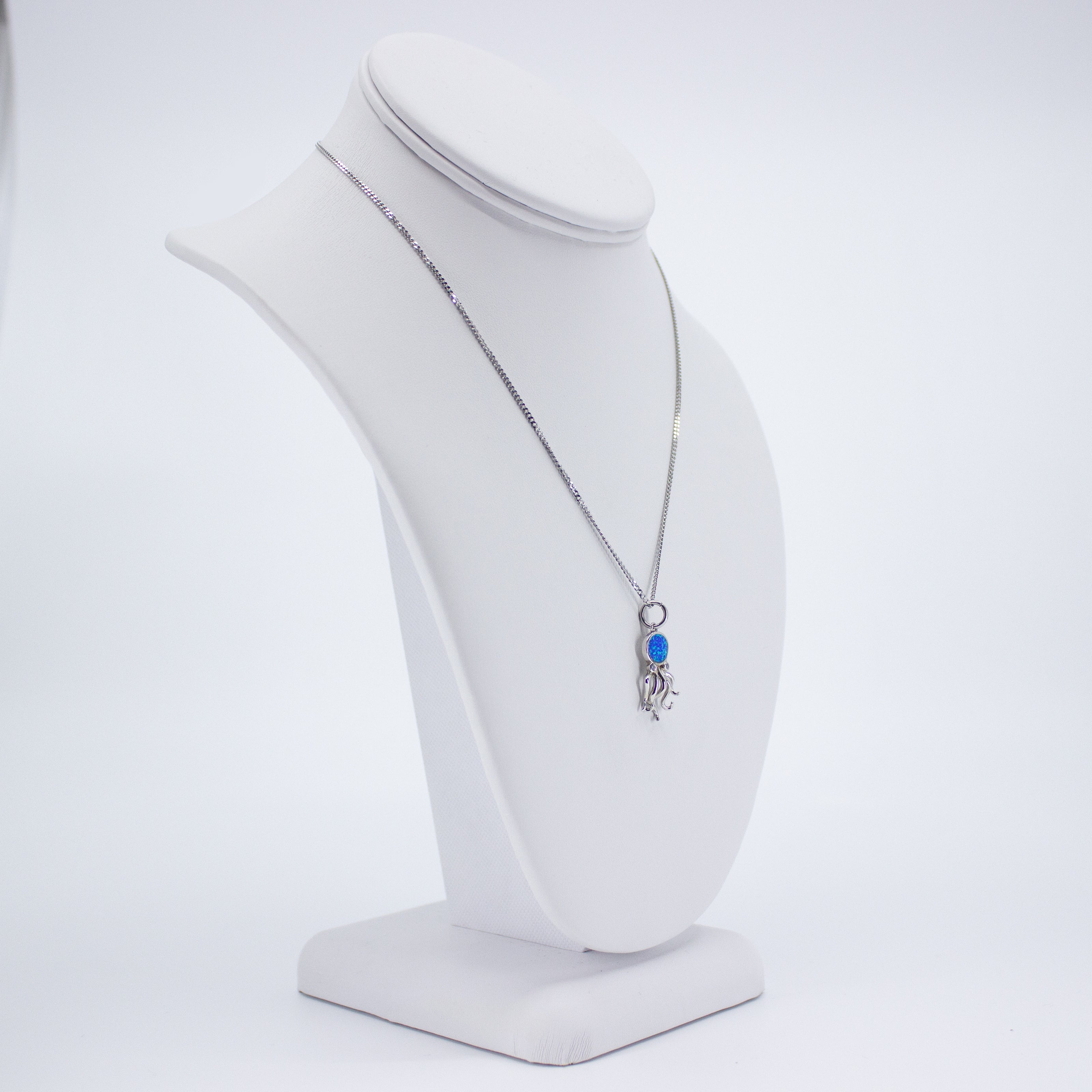 Opal and Silver Squid Necklace