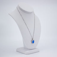 Opal and Silver Sea Turtle Necklace